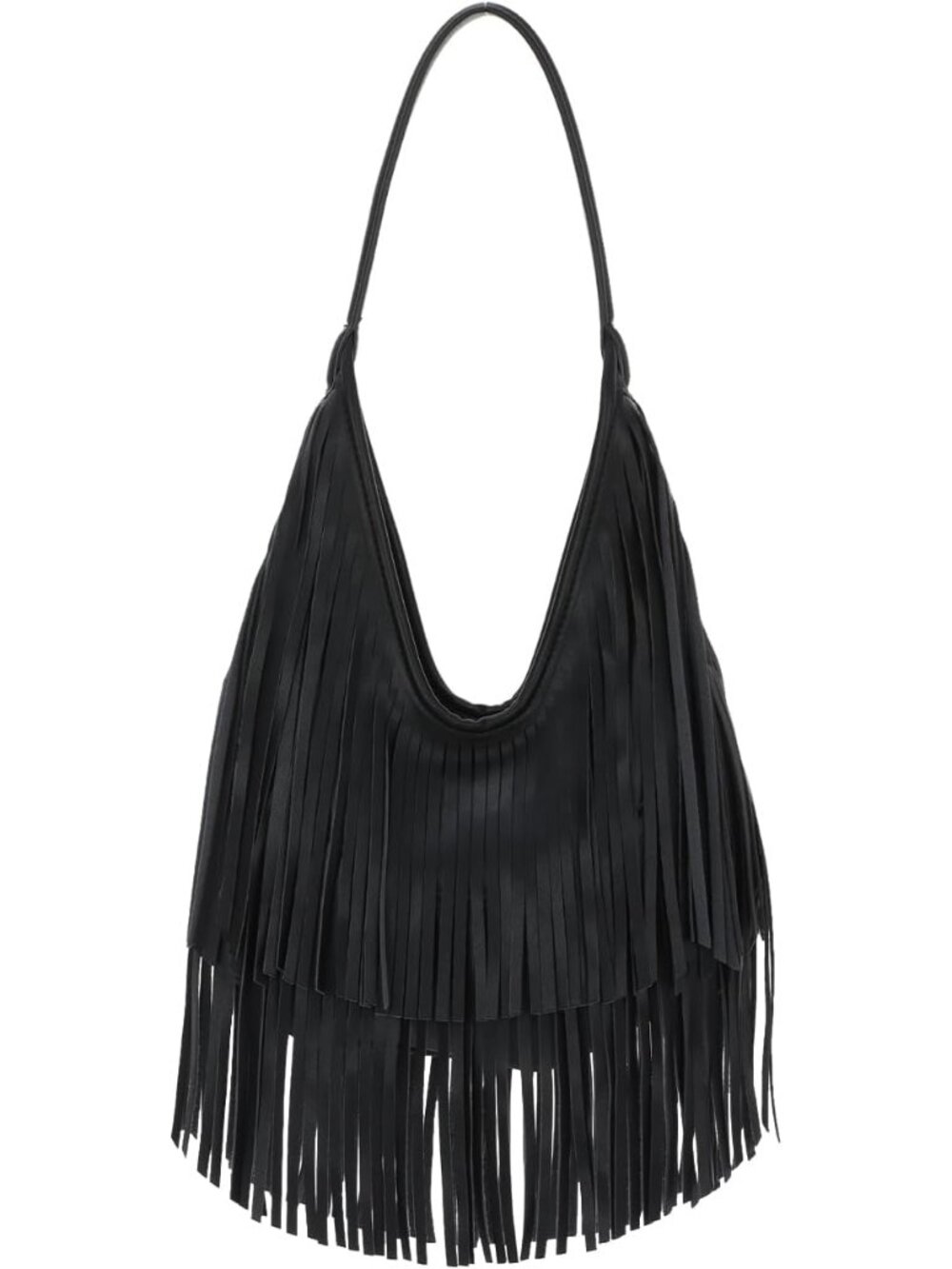 Fringe Hobo Purses for Women Vintage Black Fringe Shoulder Bag Western Tassel Ha